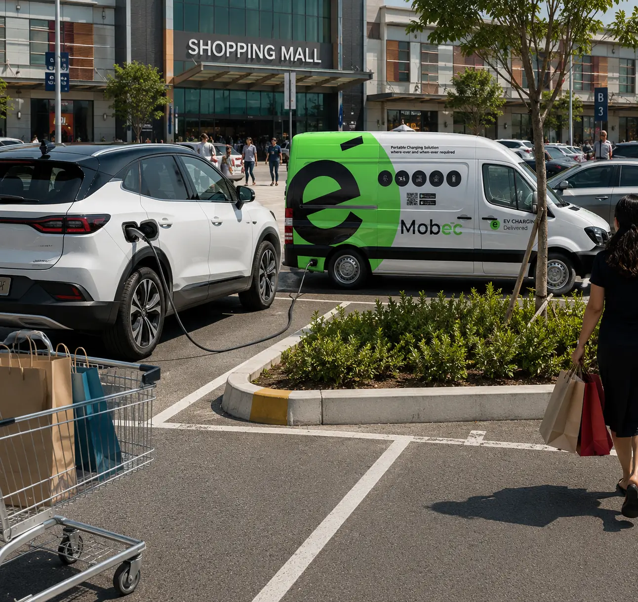 Portable EV charging van for electric cars by Mobec