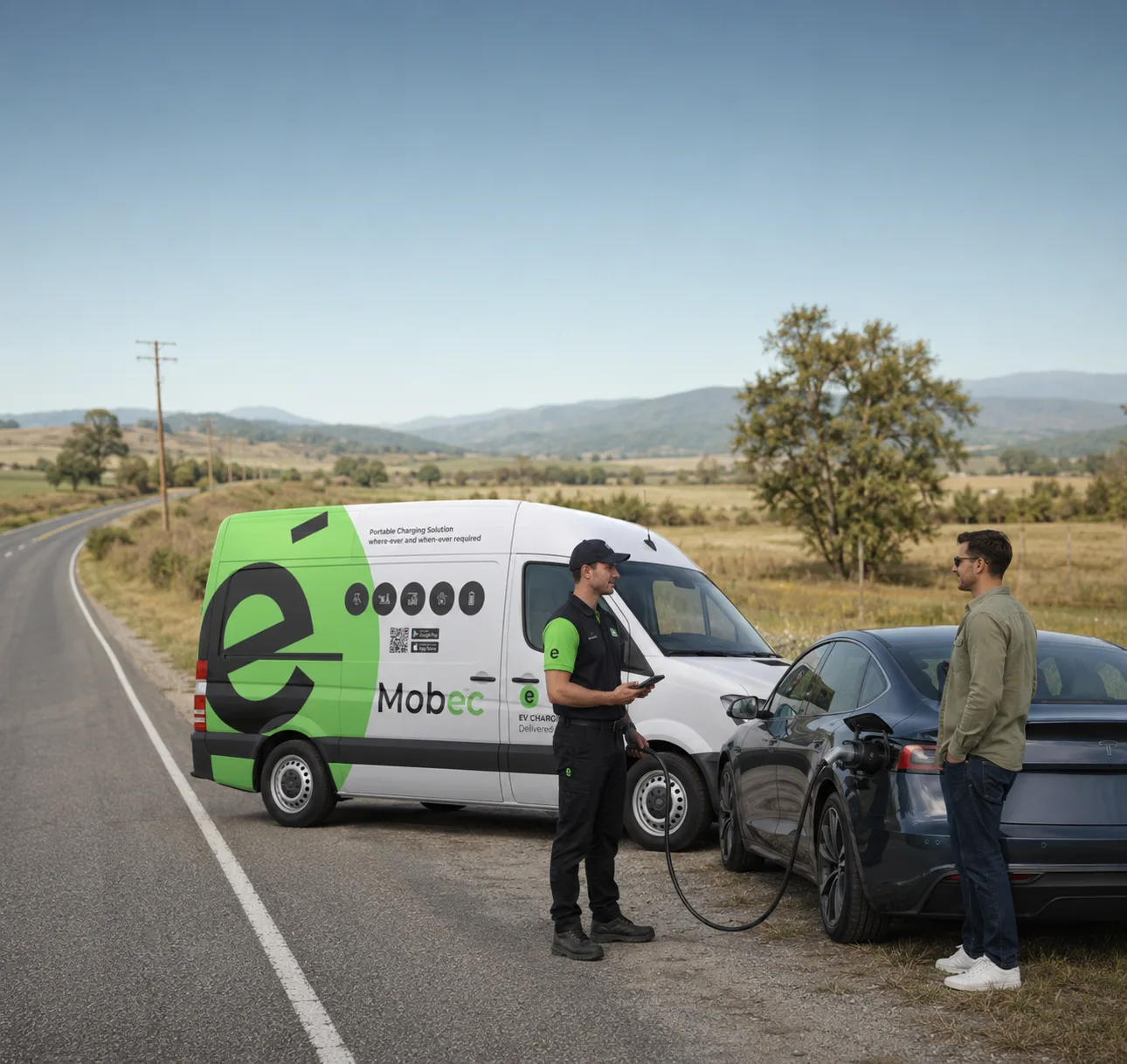 Mobec roadside EV charging service for electric vehicles