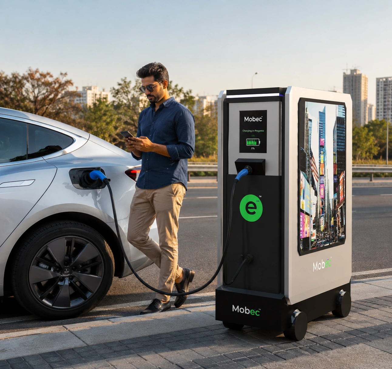 Portable EV charger with CCS2 and GBT connectors
