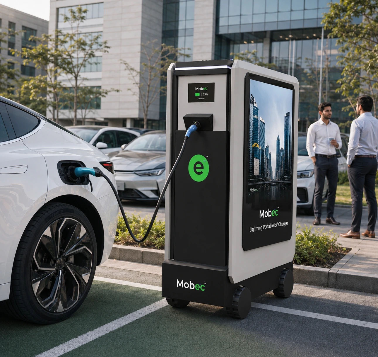 Mobec Lightning charging an electric vehicle